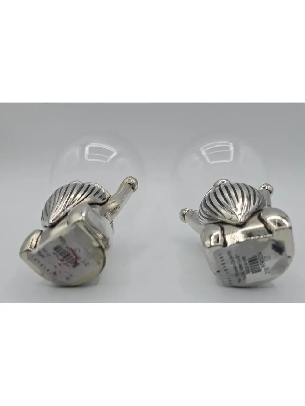 Pottery Barn Handblown Gnome Wine Glasses Set of 2 Zinc Base 14.5 oz